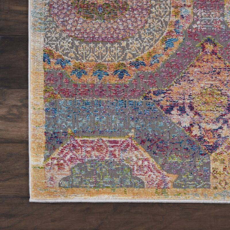 Foyew Power Loomed Distressed Geometric Modern Non Skid Area Rug By HomeRoots - 118' X '94' X '0.5
