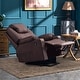 preview thumbnail 2 of 51, MCombo Large Power Lift Recliner Leather Chair with Massage, Heat, Cup Holders,Extended Footrest, Leather 7516 Light Brown