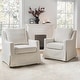 preview thumbnail 32 of 43, Stan Farmhouse Slipcover Rocking Swivel Chair Set of 2 by HULALA HOME Ivory