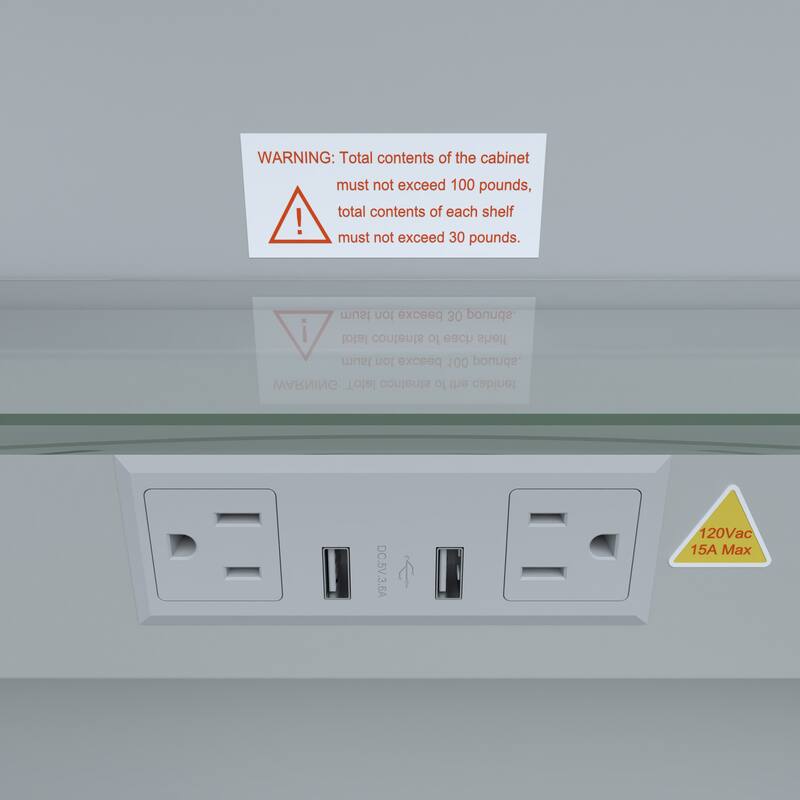 Rectangular Aluminum Recessed/Surface Mount Medicine Cabinet in Silver with Mirror LED and Clock