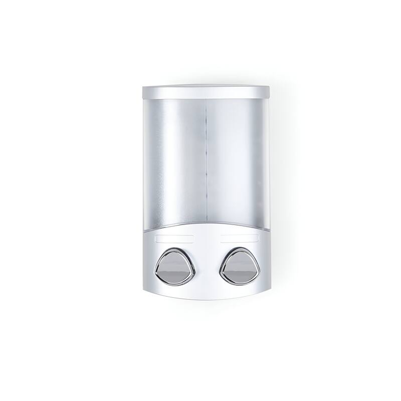HomeRoots Gray Heavy Duty Plastic Two Chamber Wall Mount Soap Dispenser - 4.75' X '7.5' X '3.25