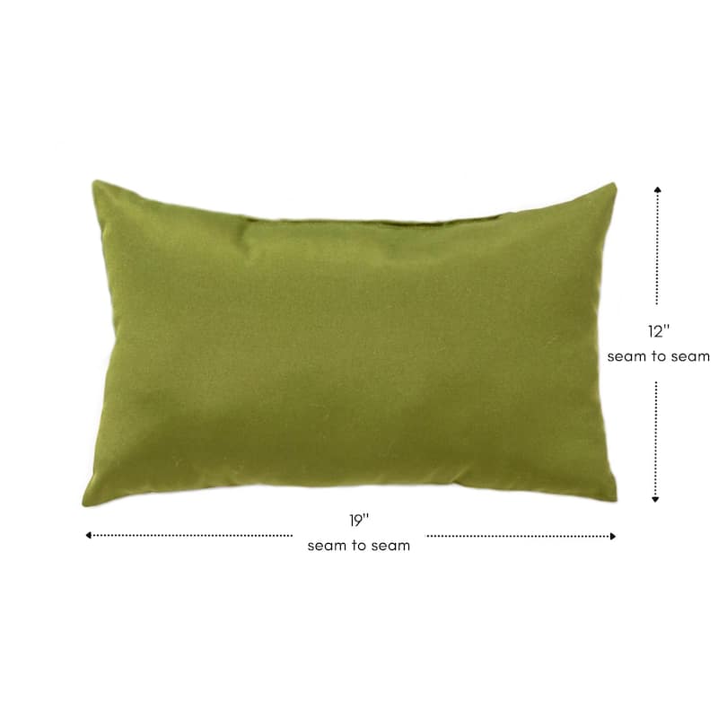 Rectangular Outdoor 12-inch x 19-inch Summerside Green Accent Pillows (Set of 2)