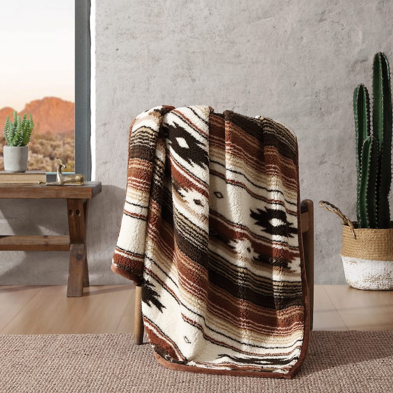 Wrangler Corduroy/Sherpa Reversible Throw Blanket