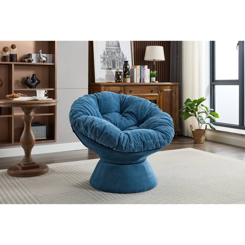 Oversized Swivel Accent Chair, 360-Degree Swivel Barrel Chair, Papasan Chair for Living Room and Bedroom Comfort
