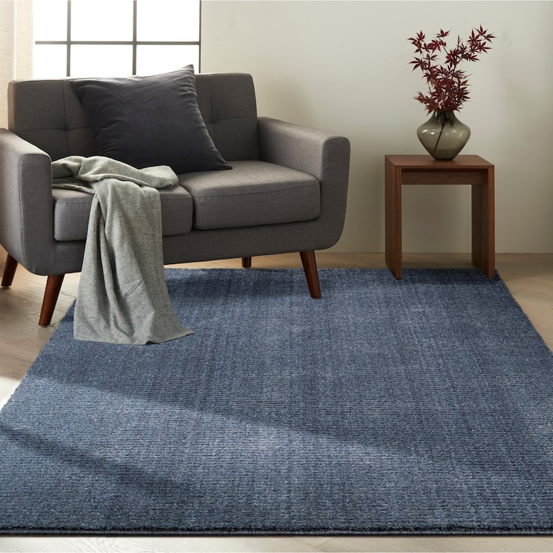 Calvin Klein Ridge Modern High Low Ribbed Area Rug