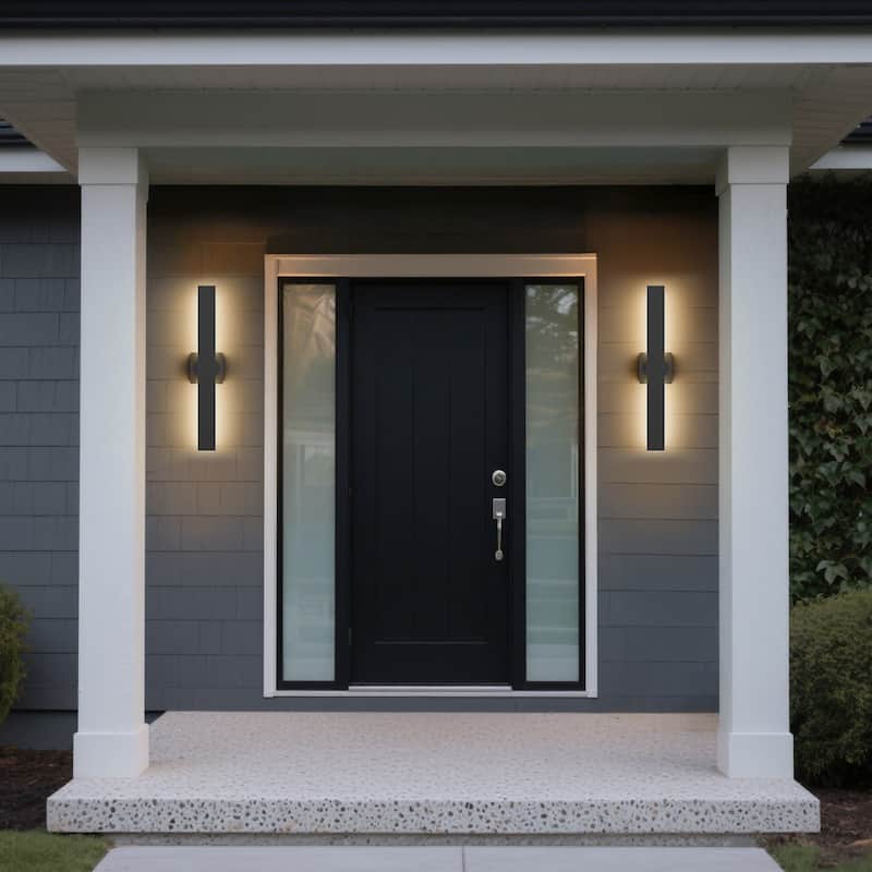 1-Light Black/White Aluminum LED Outdoor Wall Sconce