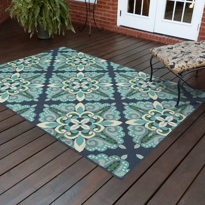 Martinque Medallion Indoor Outdoor Area Rug