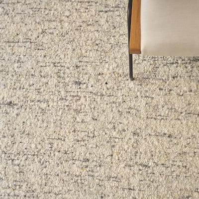 EXQUISITE RUGS Tocayo Flatweave New Zealand Wool Ivory/Grey Area Rug.