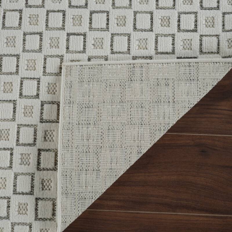 Elto Abstract Shapes Weather Resistant Sleek Contemporary Outdoor Rug - 6' X 9'