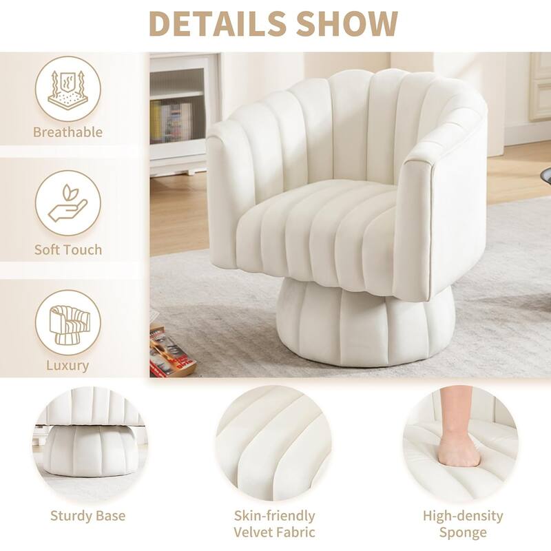 HOMYKA Swivel Accent Barrel Chair Cute Comfy Arm Chair Set 2