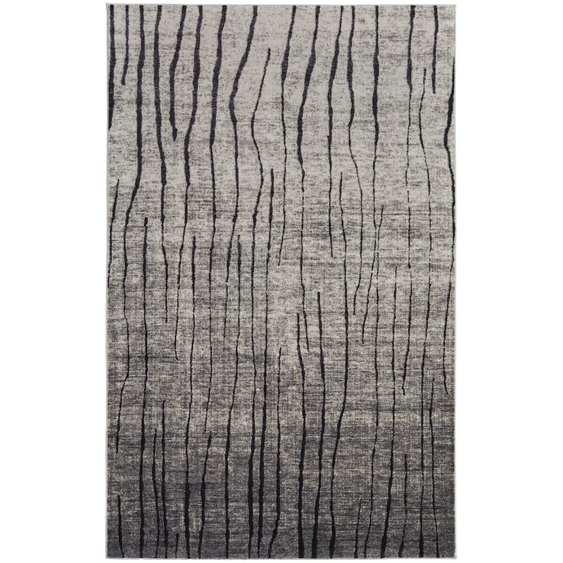 Grand Bazaar Kiba Machine Made Abstract Transitional Area Rug - 7'-10" x 11' - Gray Black