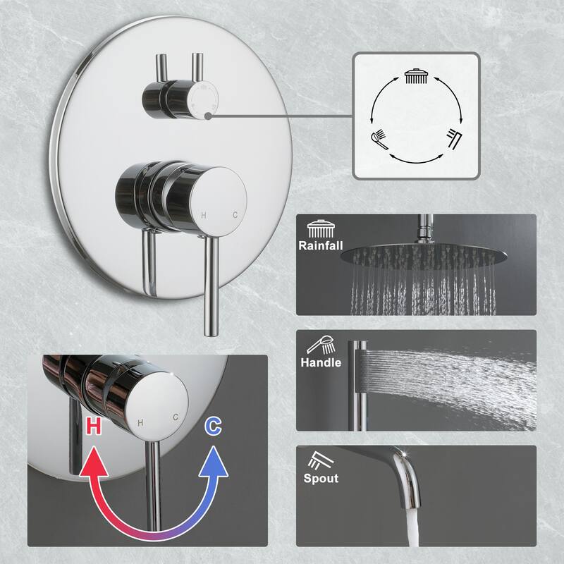 10-Inch Wall Mount Round Shower Set