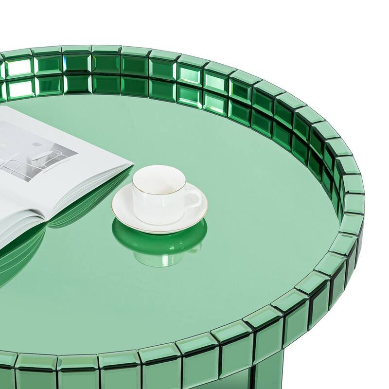 Round Glass Tray Top Coffee Table