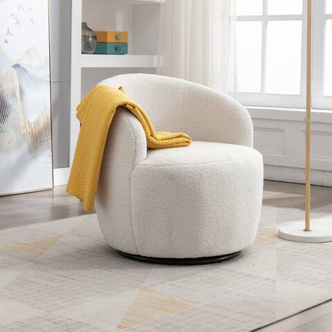 Upholstered Fabric Swivel Accent Armchair