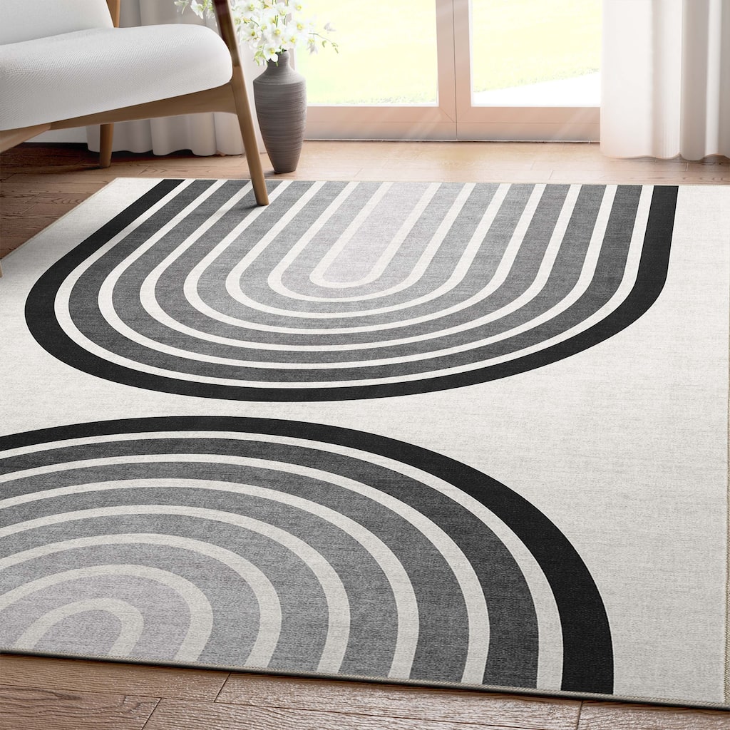 Well Woven Apollo Duo Arch Mid-Century Modern Flat-Weave Area Rug