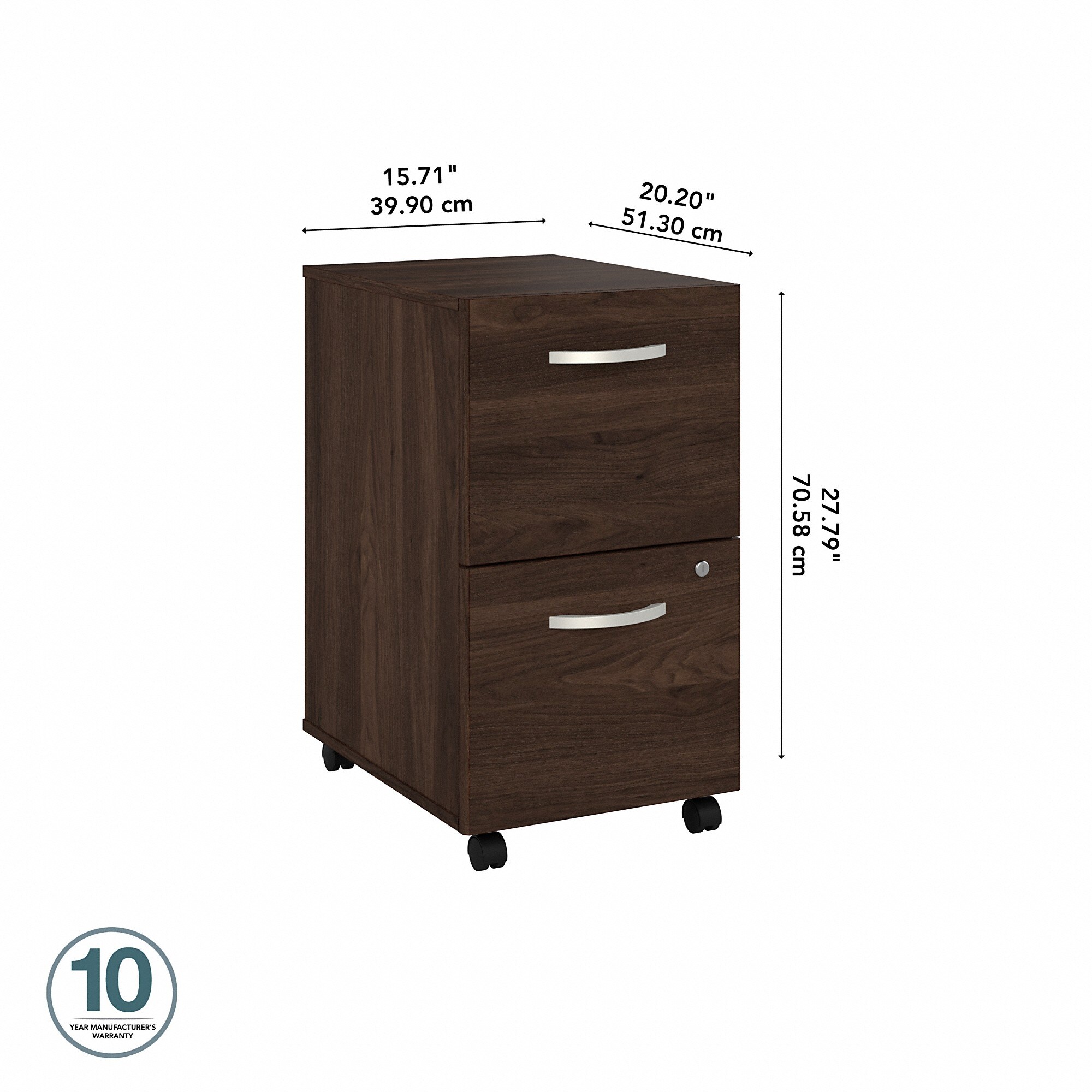 Hybrid 2 Drawer Mobile File Cabinet by Bush Business Furniture - On Sale -  Overstock - 34422271