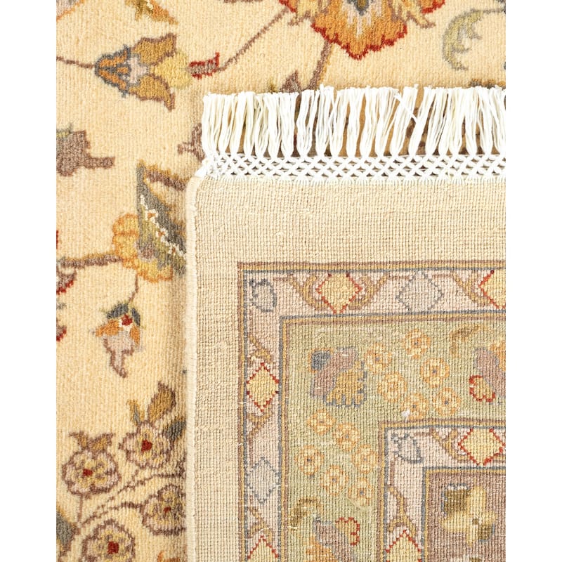 Overton Hand Knotted Wool Vintage Inspired Traditional Mogul Ivory Area Rug - 9 x 12