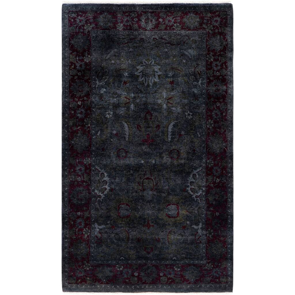 Overdyed One-of-a-Kind Hand-Knotted Area Rug - Black - 3' 1" x 5' 3"