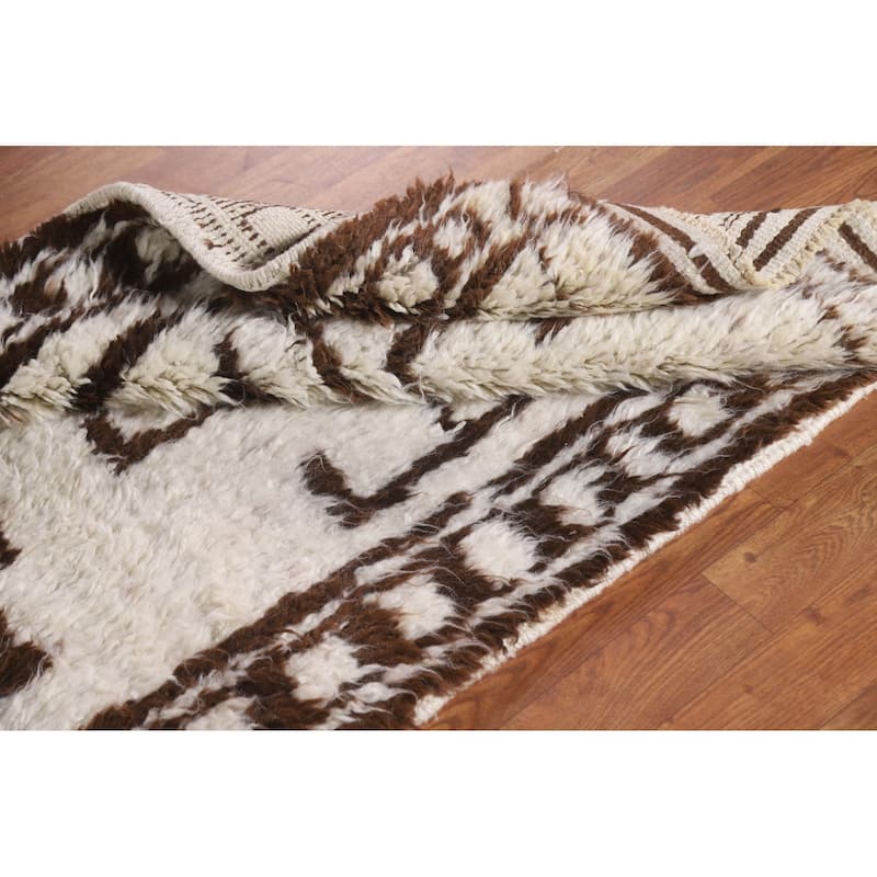 Plush Turkish Anatolian Beige Runner Rug Hand-knotted Wool Carpet - 3'2"x 10'6"