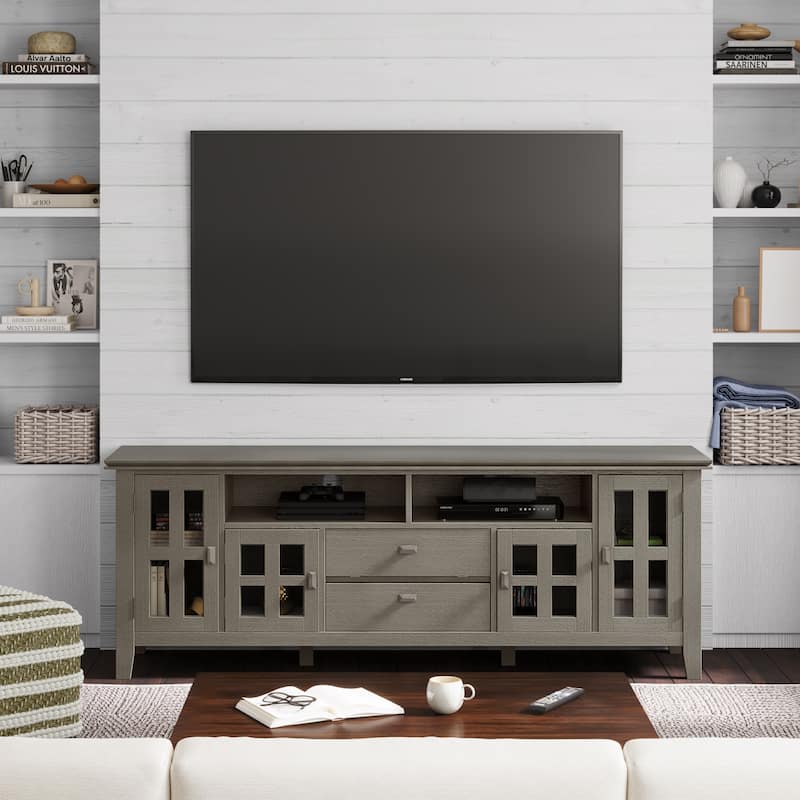 WYNDENHALL Stratford SOLID WOOD 72" Wide TV Media Stand For TVs up to 80"