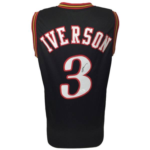 Shop Allen Iverson Signed Black Custom Pro Style Basketball Jersey