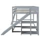 preview thumbnail 12 of 28, Full Over Full Bunk Bed with Storage Racks, Ladder & Slide - Fun for Kids
