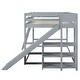 preview thumbnail 12 of 13, Modern Full Over Full Bunk Bed With Ladder,Slide And Shelves,Maximized Space for Bedroom