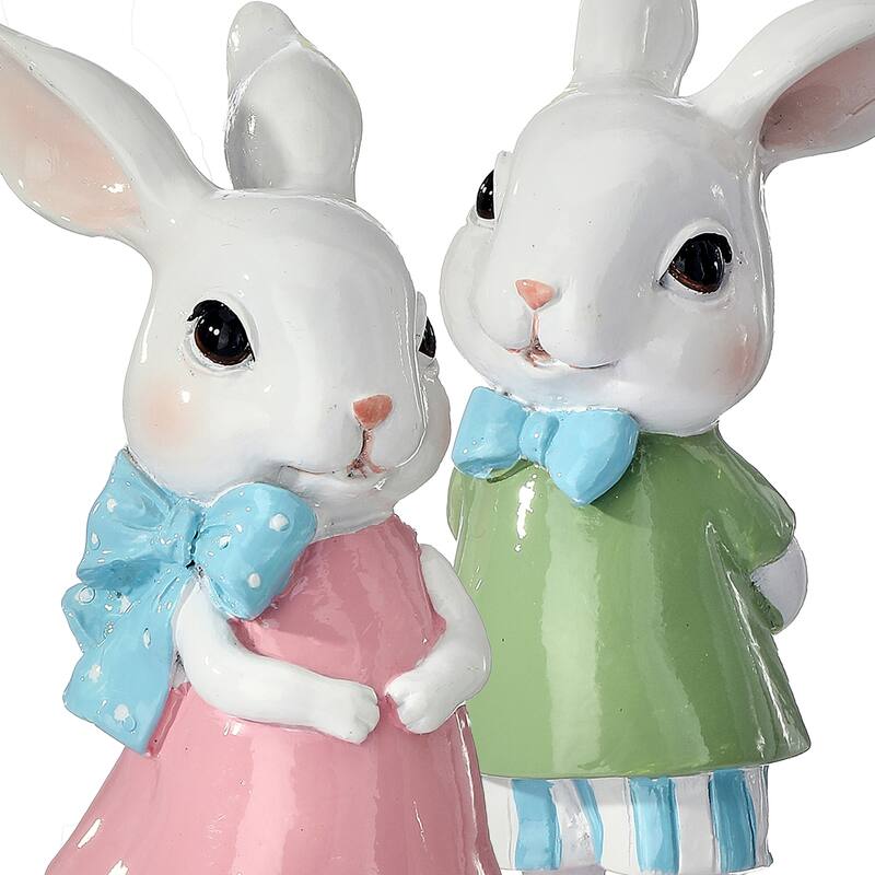 6.5" Resin Easter Bunny Set of 2