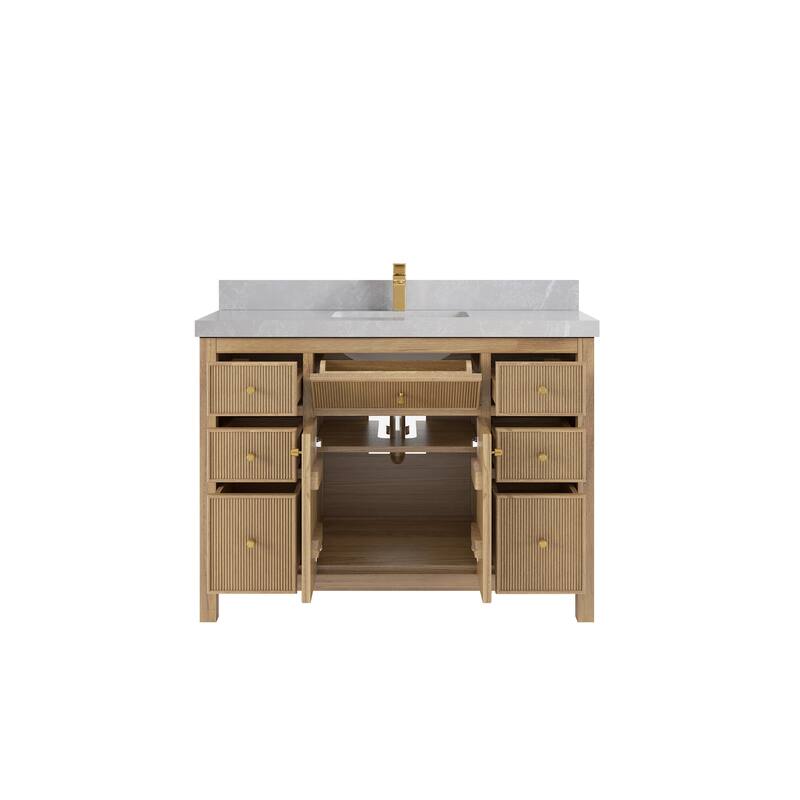 Willow Collections 48 in. W x 22 in. D Sonoma Teak Single Sink Bathroom Vanity with Countertop