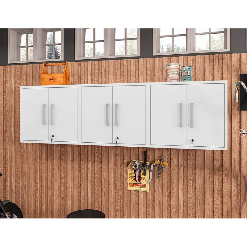 Manhattan Comfort Eiffel Floating Garage Cabinet (Set of 3)