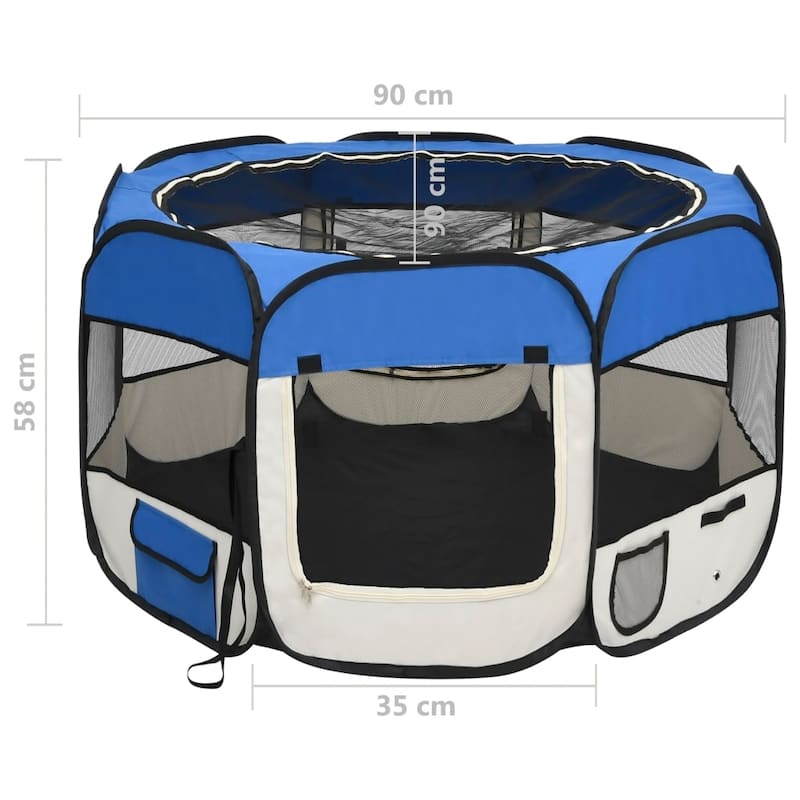 vidaXL Foldable Dog Playpen with Carrying Bag Dog Kennel Puppy Run Playpen