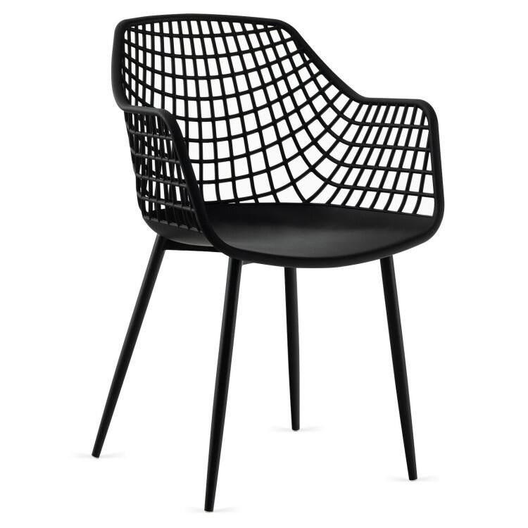 Set of 4 Heavy Duty Modern Dining Chair with Airy Hollow Backrest - 22.5" x 21" x 34"