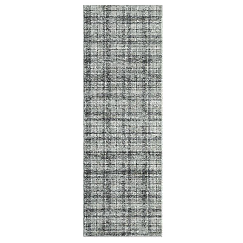 Garvee Earthy Plaid Soft Low Pile Foldable Area Rug