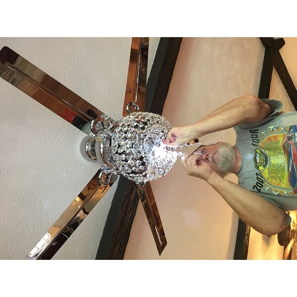 Shop Silver Orchid Campbell 49 Inch Chrome Lighted Ceiling Fan