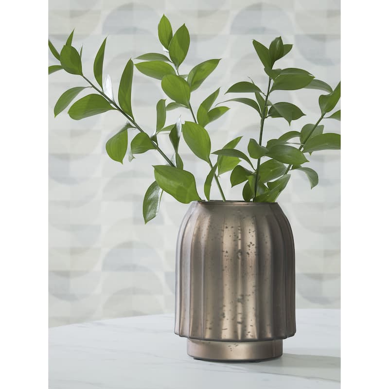 Signature Design by Ashley Briarcott Brown Vase - 5.75" W x 5.75" D x 7.5" H