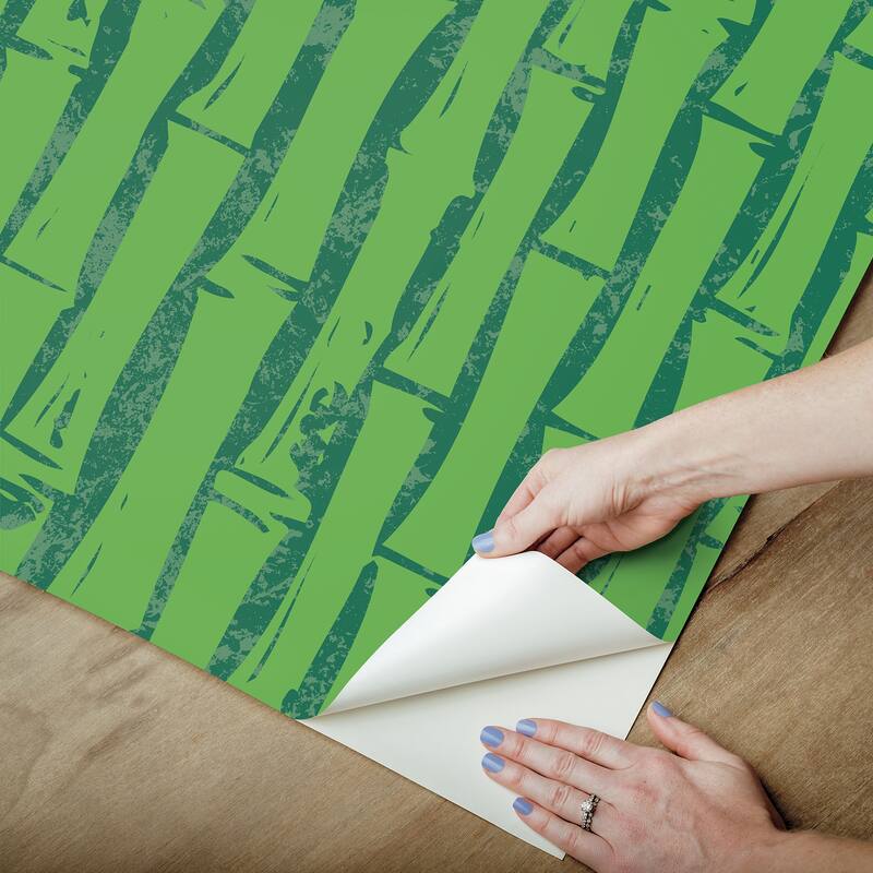 RoomMates SpongeBob SquarePants Bamboo Green Peel and Stick Wallpaper - N/A