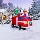 preview thumbnail 11 of 9, Fraser Hill Farm 7-Ft. Pre-Lit Inflatable Santa in Fire Truck