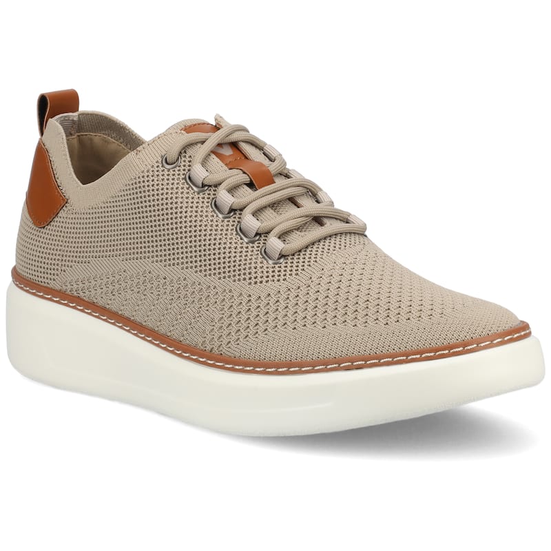Vance Mens Norris Medium and Wide Width Lace-up Casual Knit Sneaker - Medium - Taupe - 9.5