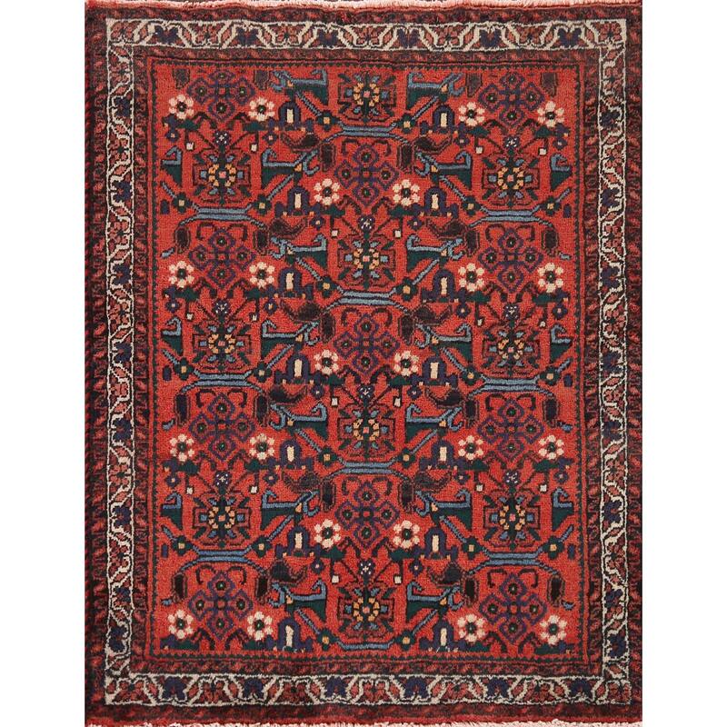 Geometric Shiraz Persian Square Area Rug Handmade Wool Carpet - 2'8"x 3'5"