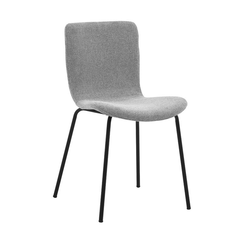 Messina and Gillian Light Grey Fabric 5 Piece Rectangular Dining Set
