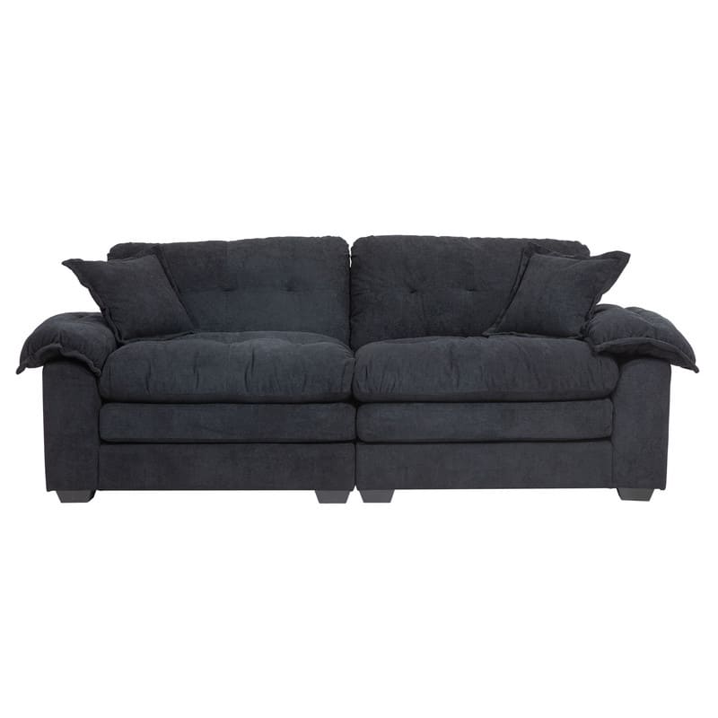 84" Chenille Loveseat Sofa with Memory Foam&Pocket Springs, Deep Seat Couch with 2 Throw Pillows