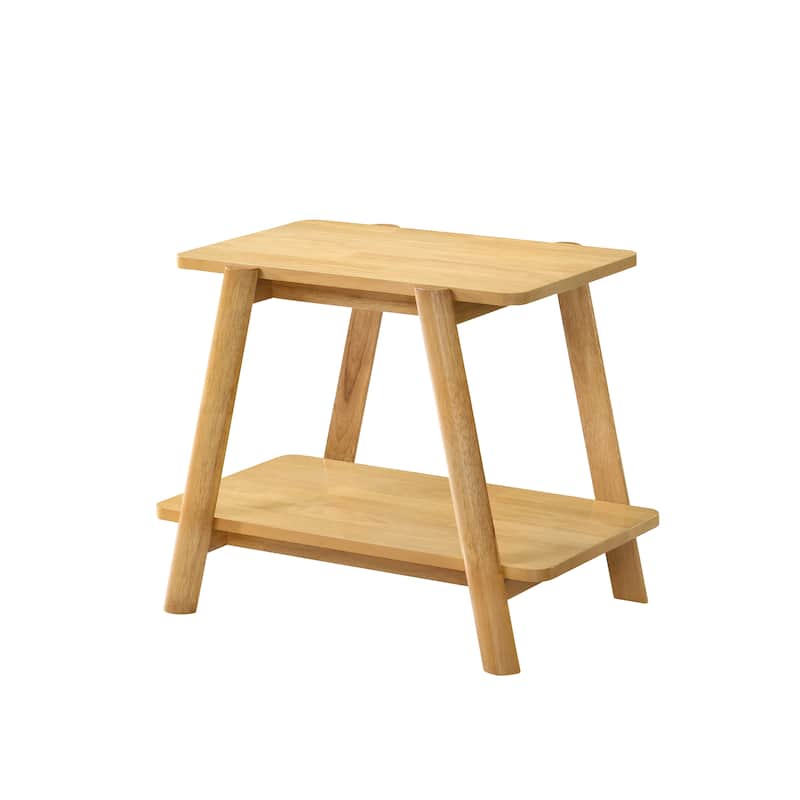 Roundhill Furniture Metz Mid-Century Modern Wood Shelf End Table