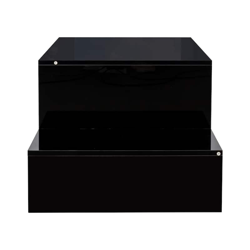 35.31" Durable Modern Wood Coffee Table with Open Storage Spaces