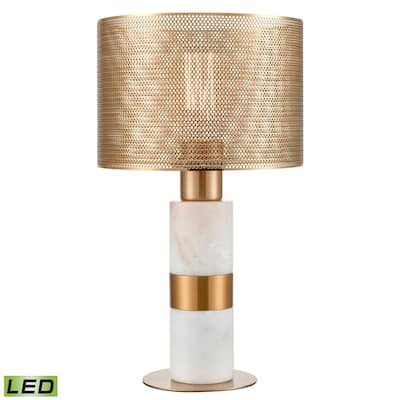 Elk Home Sureshot White With Pierced Metal 1 Light Table Lamp