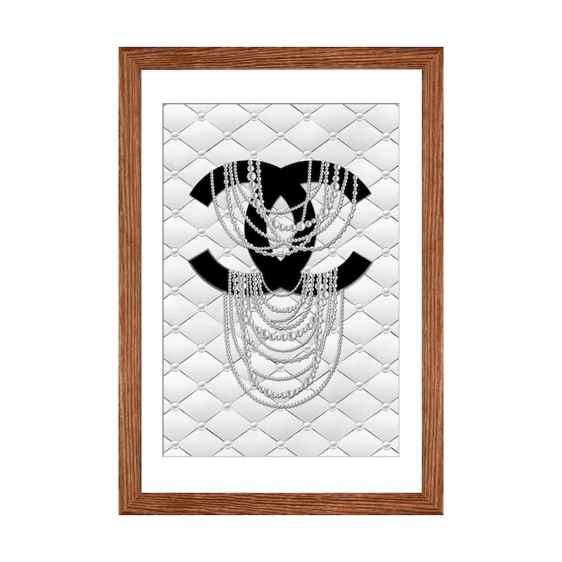 iCanvas "Quilt Pearls" by Martina Pavlova - Walnut - 24x16x1