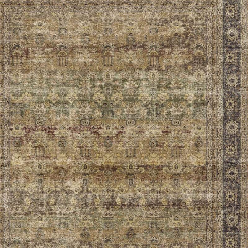 HomeRoots Floral Medallion Traditional Rectangle Area Rug