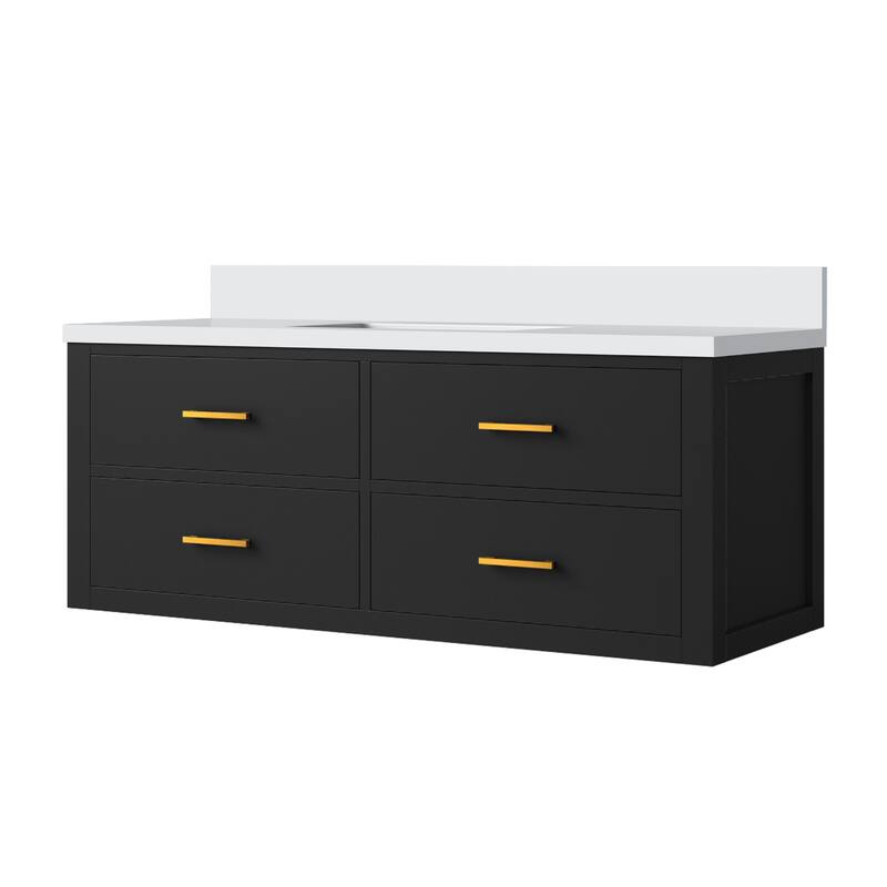 Castor Bath Vanity with Cultured Marble Top and Sink