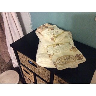 Popular Bath Savoy Bathroom 3 Piece Towel Set Gold/Ivory 