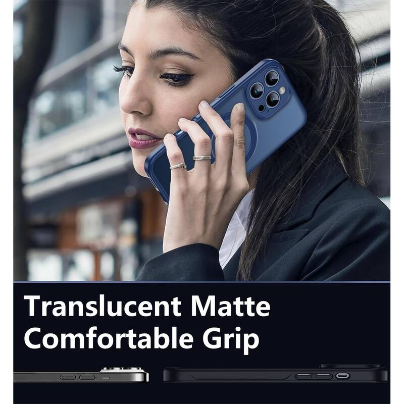 iPhone 16 Pro 360° Adjustable Stand Compatible with MagSafe, Translucent Cover with Magnetic Ring Case Non-Slip and Shockproof