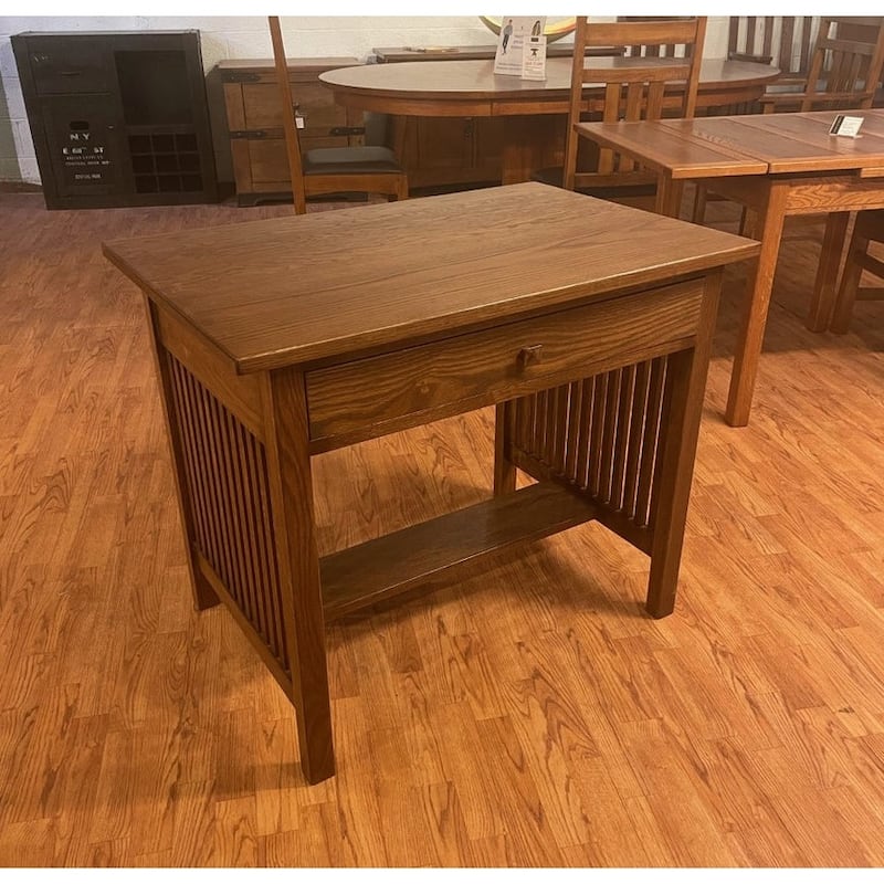 Mission / Arts And Crafts Solid Oak Writing Desk - 36 Inch